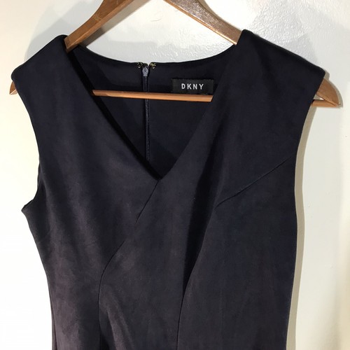 DKNY Blue Velvet Sleeveless At Knee A-Line Dress Womens Size 10 - Picture 2 of 9