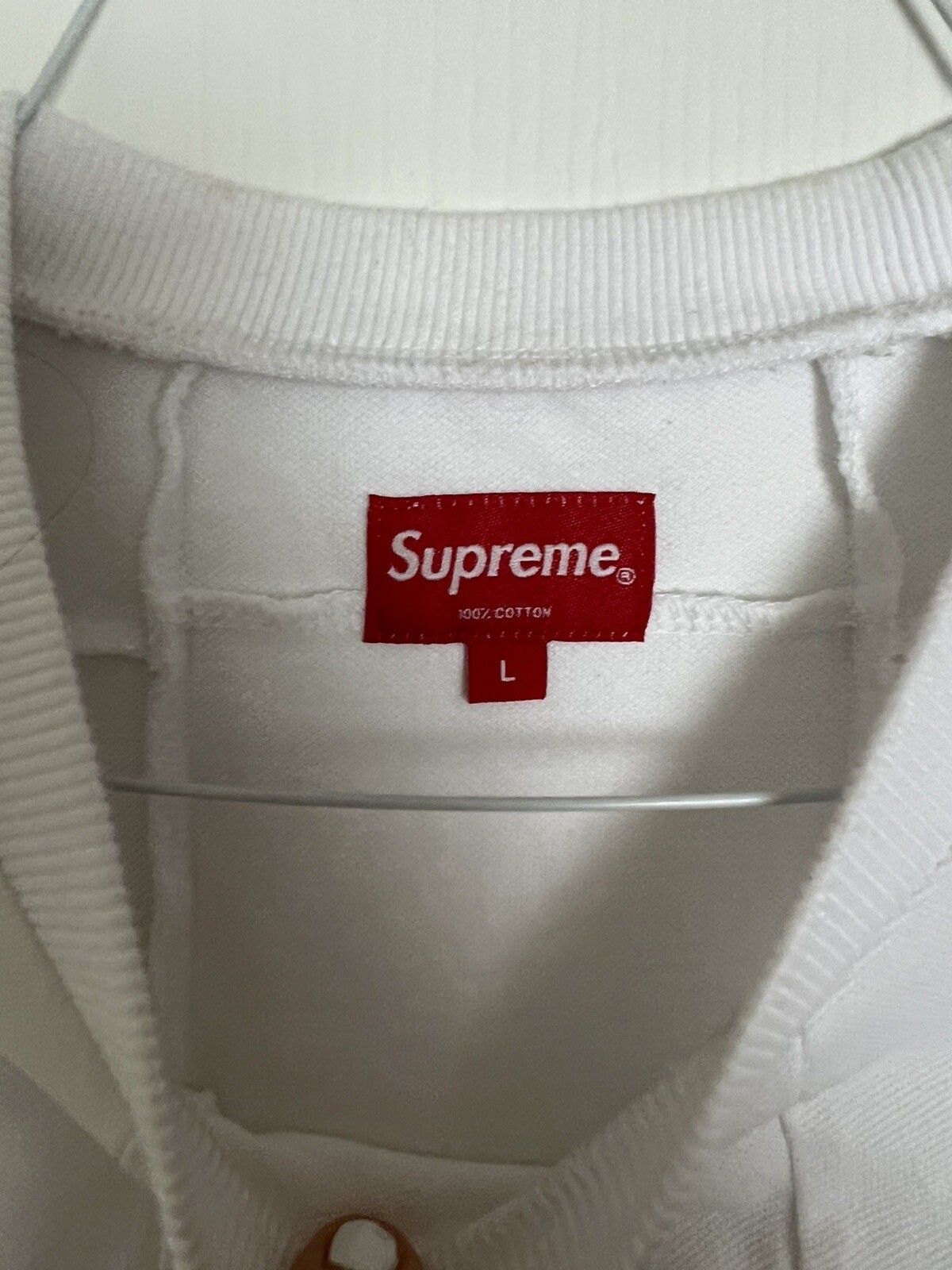 Supreme Patchwork Pique Tee Size Large White FW18… - image 3