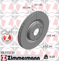 2X Zimmermann Bremsscheibe Coat Z 100.3332.20 FüR Q5 Audi A5 1LJ 8K5 8T3 8RB B8
