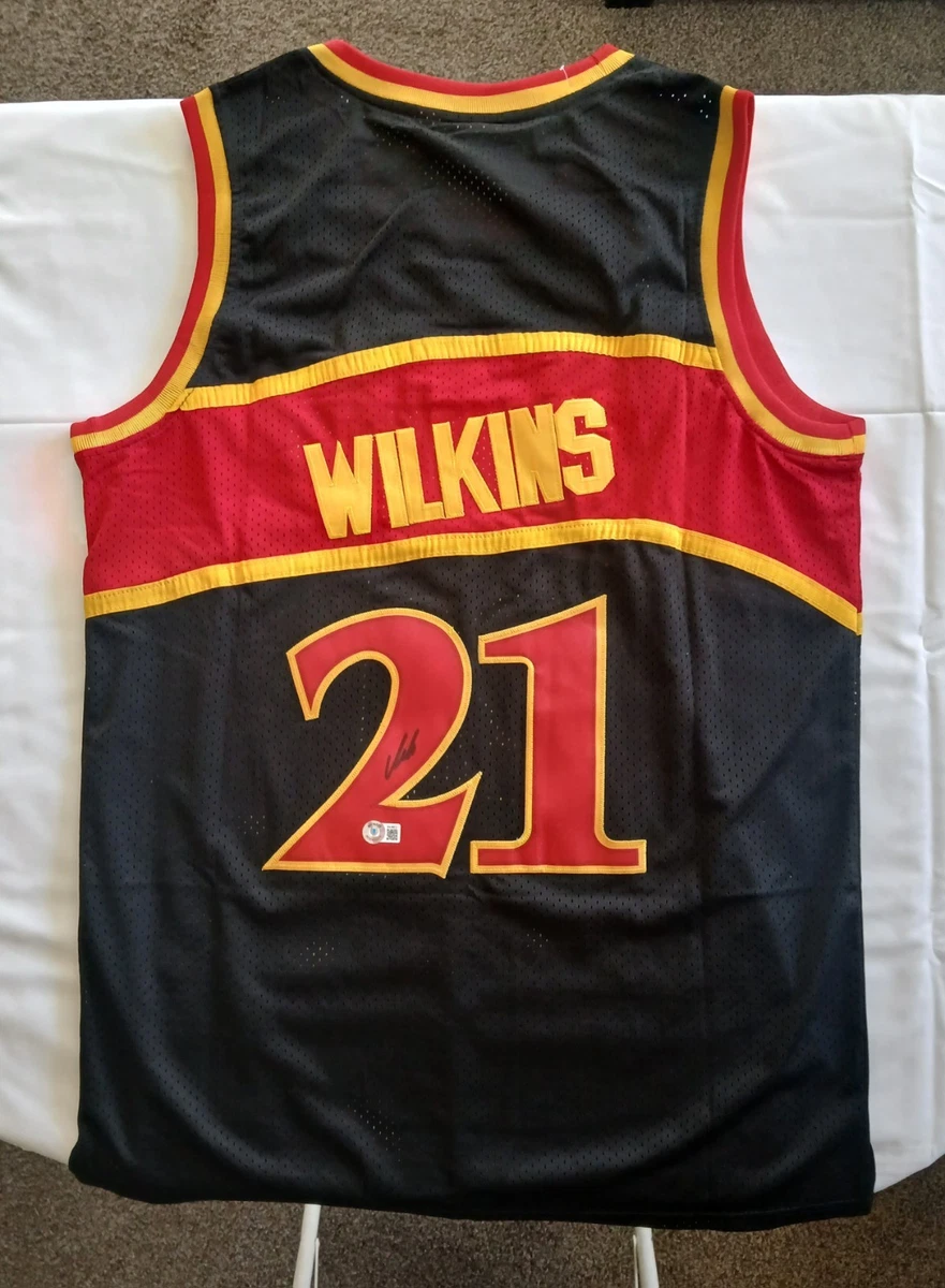 Maillot de basket-ball blanc dédicacé/signé DOMINIQUE WILKINS Atlanta PSA/ADN CO