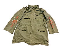 HAYDEN MILITARY INSPIRED COMBAT JACKET GIRLS 11 /12 ARMY GREEN ZIP BUTTON