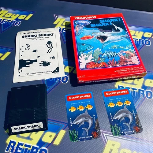 Shark! Shark! (Intellivision, 1982) CIB Complete w/ Box, Overlays's & Manual