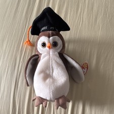 Ty Beanie Babies Wise the Owl Graduation Cap Retired 1998 With Tag Errors