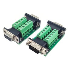 2 PCS DB9 Female, Male Connector Breakout Board, RS232 D-SUB 9-pin Terminal