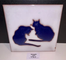 ARIUS Carmella Santa Fe Art Cat Tile 6"x6" Trivet Tile Vintage