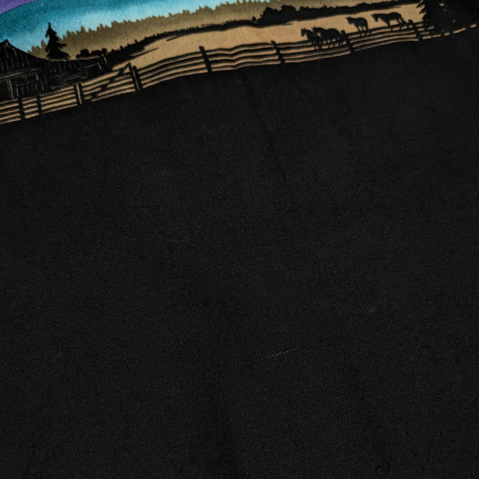 Vintage 90s Womens Roper Western Shirt Black Purple Colorful Rockabilly Cowgirl