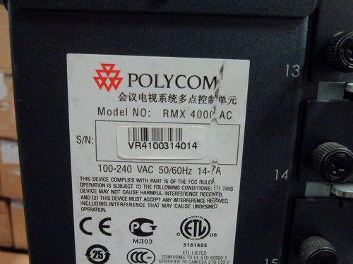 POLYCOM RMX 4000 - RealPresence Collaboration Server w/ Cards and PSUs (J180) - Picture 10 of 10