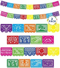 36 FT Cinco De Mayo Decorations, 2 Pack Mexican Party Banner, Plastic Fiesta Ban