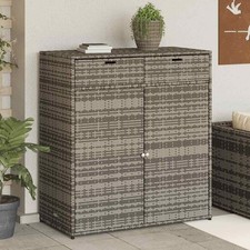 Gartenschrank Grau 105x55x113 cm PE Rattan Außen Aufbewahrungsschrank