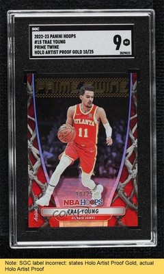 2022-23 Panini NBA Hoops Prime Twine Holo Artist Proof 10/25 Trae Young READ b8h