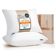 Hotel Quality Pillows, Queen Size, 2 Pack, Down Alternative, White