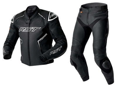 RST S1 D30 Motorrad Sport CE Lederjacke/Hose 2-teilig schwarz/schwarz/weiß