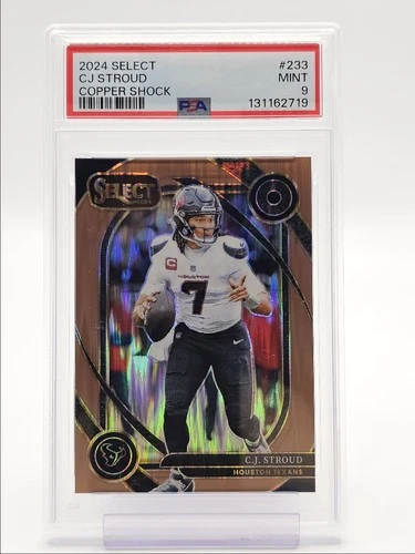 CJ STROUD 2024 SELECT CLUB LEVEL COPPER SHOCK PRIZM TEXANS /299 PSA 9 Q0107