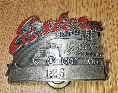 #ad Rare Vintage Eastern Express Inc Trucking Trucker#x27;s Cap Hat Badge Pin $59.99