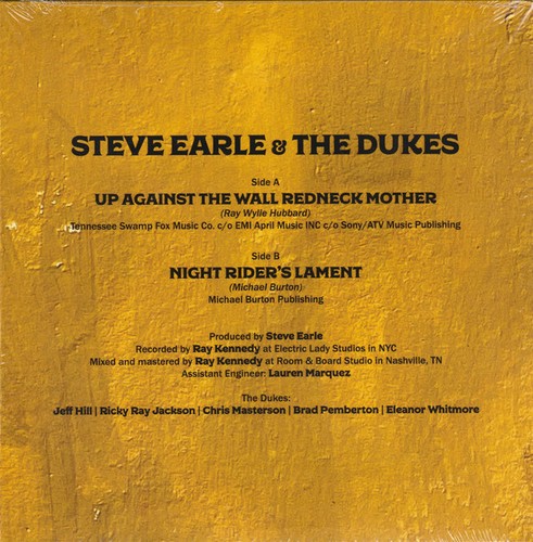 Steve Earle & The Dukes - Up Against The Wall Redneck Mother / Night Rider's Lam - Imagen 2 de 5