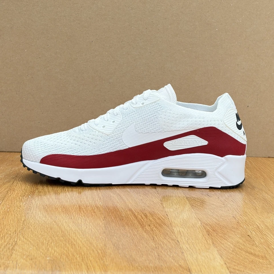 Nike Air Max 90 Ultra 2.0 Flyknit - 2017 bianco rosso - taglia UK 8.5 (EU 43) US 9.5 - Immagine 2 di 4
