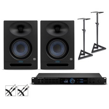 PreSonus Quantum HD8 Interface with Eris 2nd Gen Studio5 Pair, Stands Cables