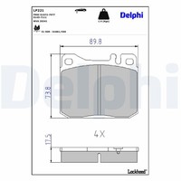 Delphi Bremsbelagsatz, Scheibenbremse LP221 FüR MERCEDES-BENZ