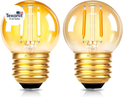 G40 1W Low Wattage Light Bulbs Equivalent to 20 Watt Light Bulbs Amber Glass Sma