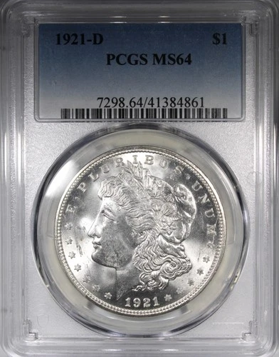 1921-D Morgan Dollar PCGS MS64 Flashy Better Date $1