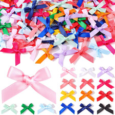 150PCS  Colorful Mini Bows for Crafts 1.5*2 Inch Satin Ribbon Small Bows for Cr