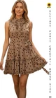 ? ELLIATT SIZE 10 AU. BROWN POLKA DOT PARTY/COCKTAIL MINI RUFFLE DRESS
