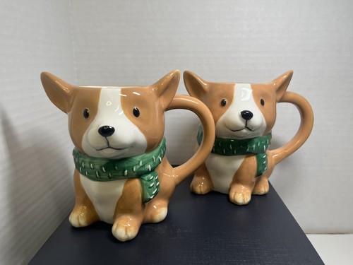 Juego de 2 tazas Corgi figurativas de loza de Navidad Target Wondershop 14,5 oz - Imagen 2 de 7