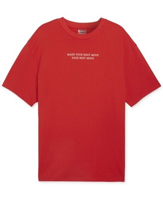 Puma T-Shirt Mens Small Red 1-800-Buckets Graphic Short Sleeve Crew Neck FTS1005