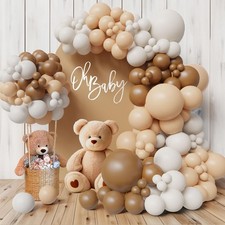 Neutral Balloon Garland Kit Boho Gender Reveal Balloons Arch Brown Nude Tan C...