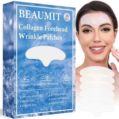 Forehead Wrinkle Patches Overnight 20 pcs with Collagen, Anti Wrinkle Patches...