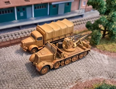 PANZER-SHOP.NL Wehrmacht Sd.Kfz.9, Spreitzerkran Panzer, Spur TT, 1:120, Unbemalt, Minitanks