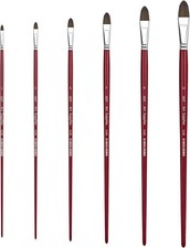 XDT 6106 Filbert Artist Paint Brush 6 Piece Set Medium Soft Red Sable