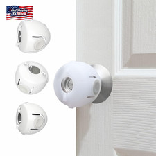 Child Proof Door Knob Covers, 4-Pack, White - Baby Safety Door Knob Covers for T