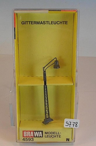 Lámpara de mástil de rejilla BRAWA escala N 1/160 n.º 4593 embalaje original #9778 | Zustand: Gebraucht
