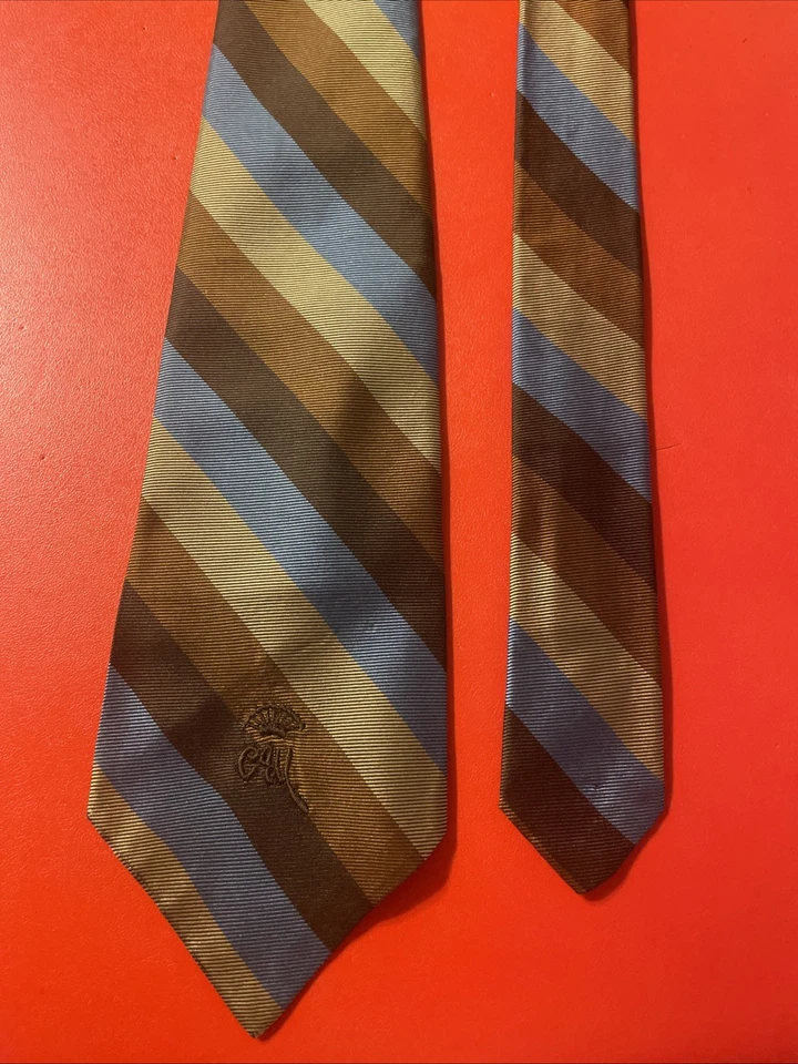 Corbata retro vintage usada en excelente estado condesa Mara a rayas anchas de seda para hombre Foto 3 de 4