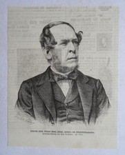 Fr. Straw. Eligius Franz Joseph Freiherr von Münch-Bellinghausen. wood engraving 1870