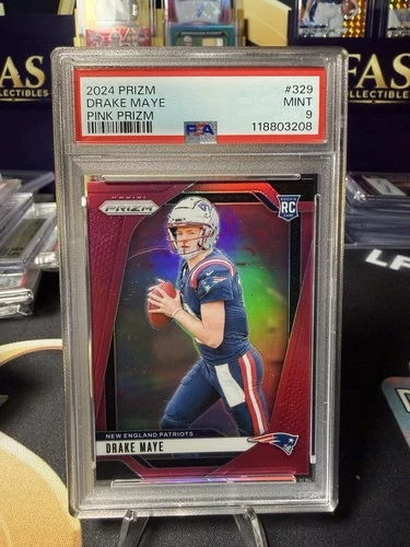 2024 Panini Prizm Rookie Drake Maye Pink Prizm #329 PSA 9 New England Patriots
