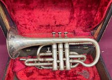 Rare 1900's Antique William Bryant Silver Plated Trumpet