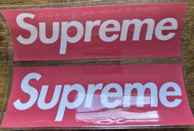 2pc Supreme Red Box Logo High Quality UV DTF Raised Decal Sticker