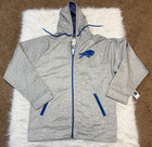 Buffalo Bills Zubaz Full Zip Men's Size Large Grey Hoodie Jacket