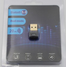 Bluetooth USB Adapter 5.0 Nano Dongle Dual-mode PC Laptop Headset 20m Range