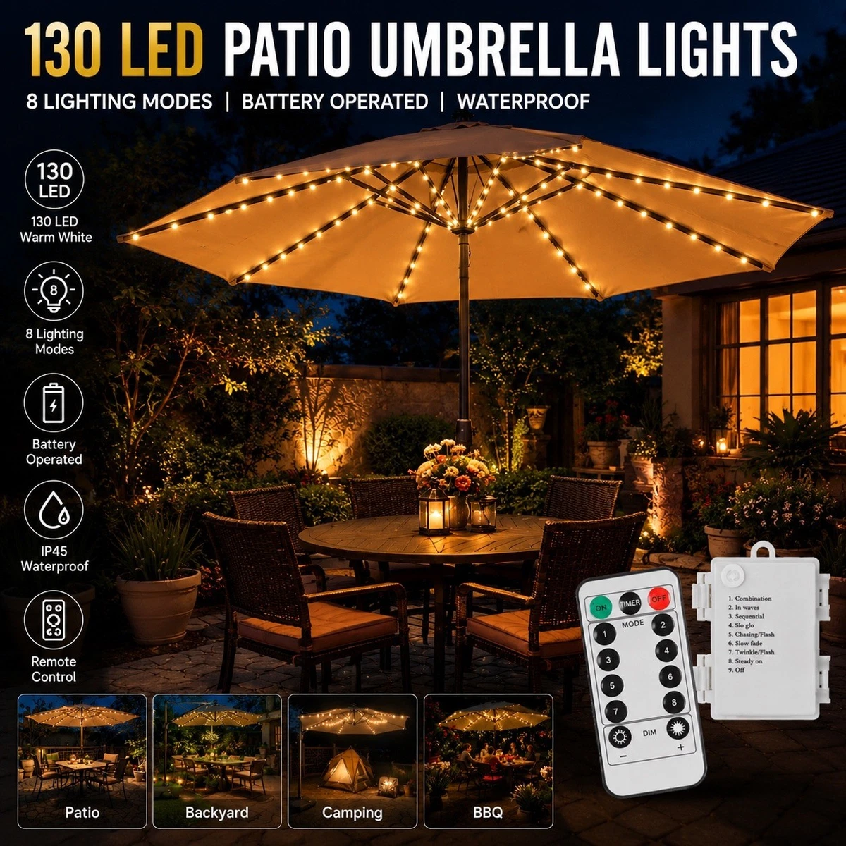 ebay patio umbrella lights Umbrella Lights for sale