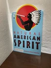 VINTAGE Natural American Spirit Cigarettes Metal TIN SIGN Blue