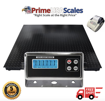 Prime USA 60''x60'' (5'x5') Floor Scale w/ indicator & printer 1000 lb x .2 lb