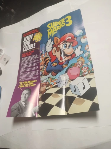 Vtg Nintendo Power Super Mario Bros 3 NES Poster Super Club 15.25 x 11.75” Promo