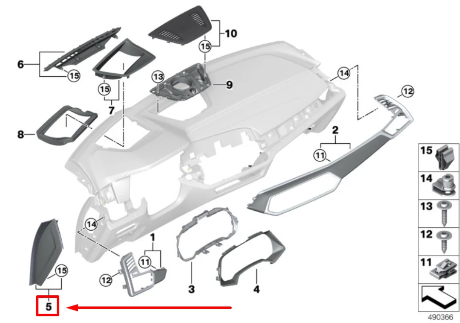 NEW BMW X6G06 FRONT LEFT DASHBOARD COVER 51459399298 9399298  