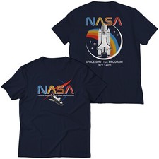 NASA Space Shuttle Program Retro Style Graphic T-Shirt Unisex Lightweight Cotton