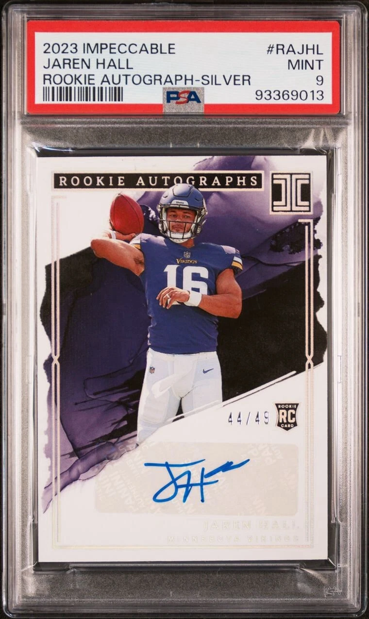 Jaren Hall Panini Impeccable Rookie Autographs #RAJHL Silver