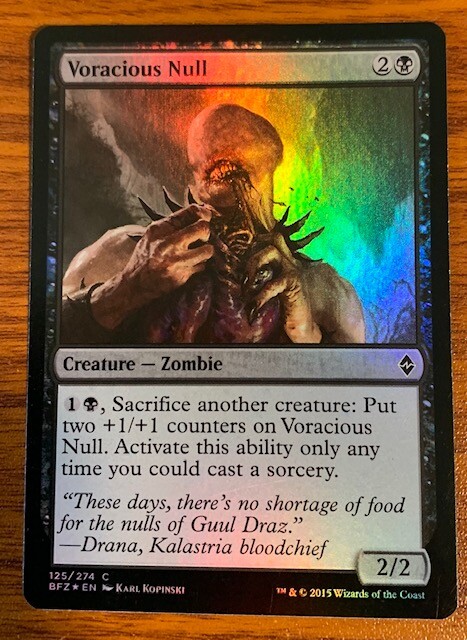 2015 Mtg Magic the Gathering Battle for Zendikar Foil Voracious Null #125/274