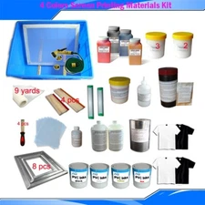 4 Colors Screen Printing Materials Kit T-shirt DIY Tool Screen Printing Supply